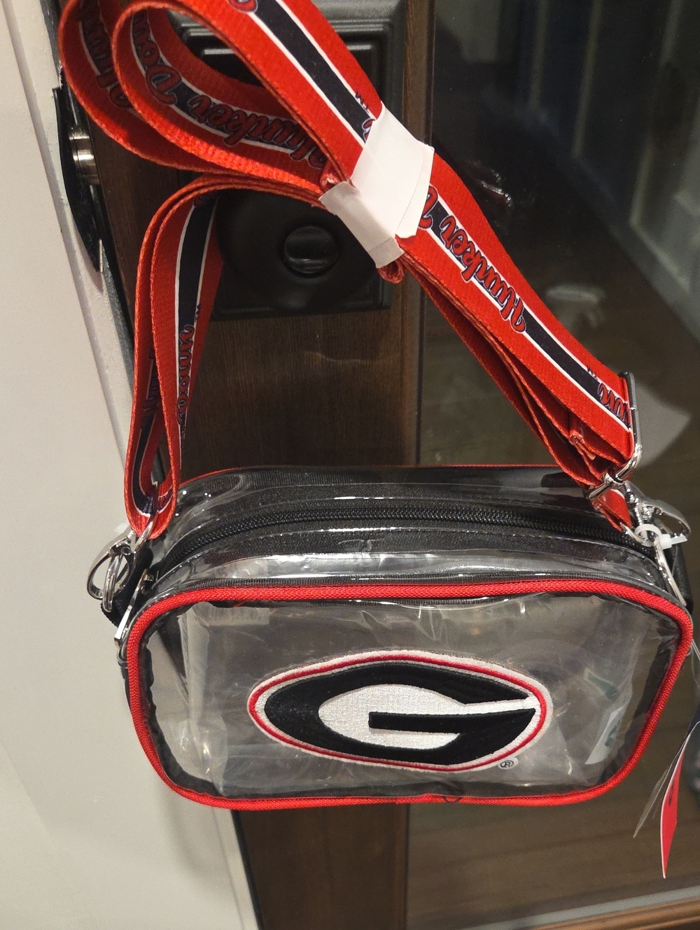 University of Georgia Clear Crossbody Bag - Red/Black